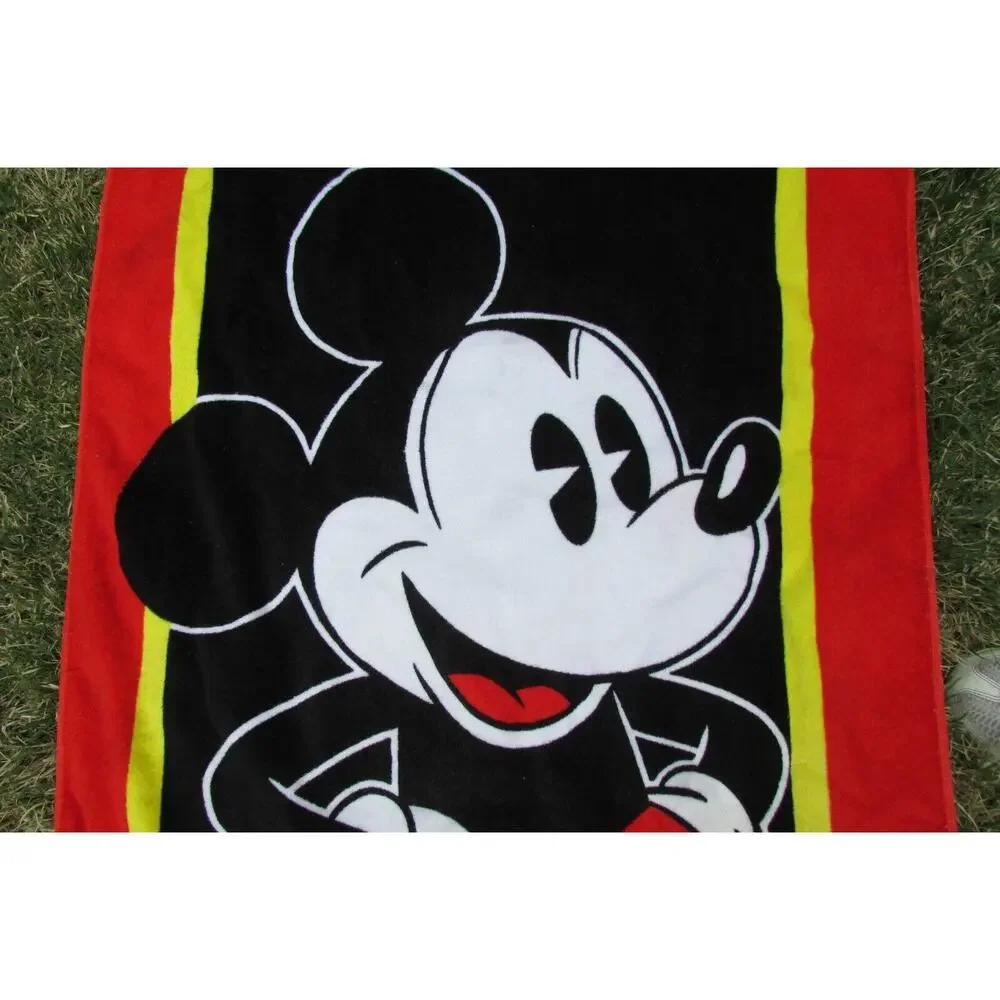 Disney OG Mickey Mouse Graphic Cotton Beach Towel Franco  56 x 30 Vintage 1990s
